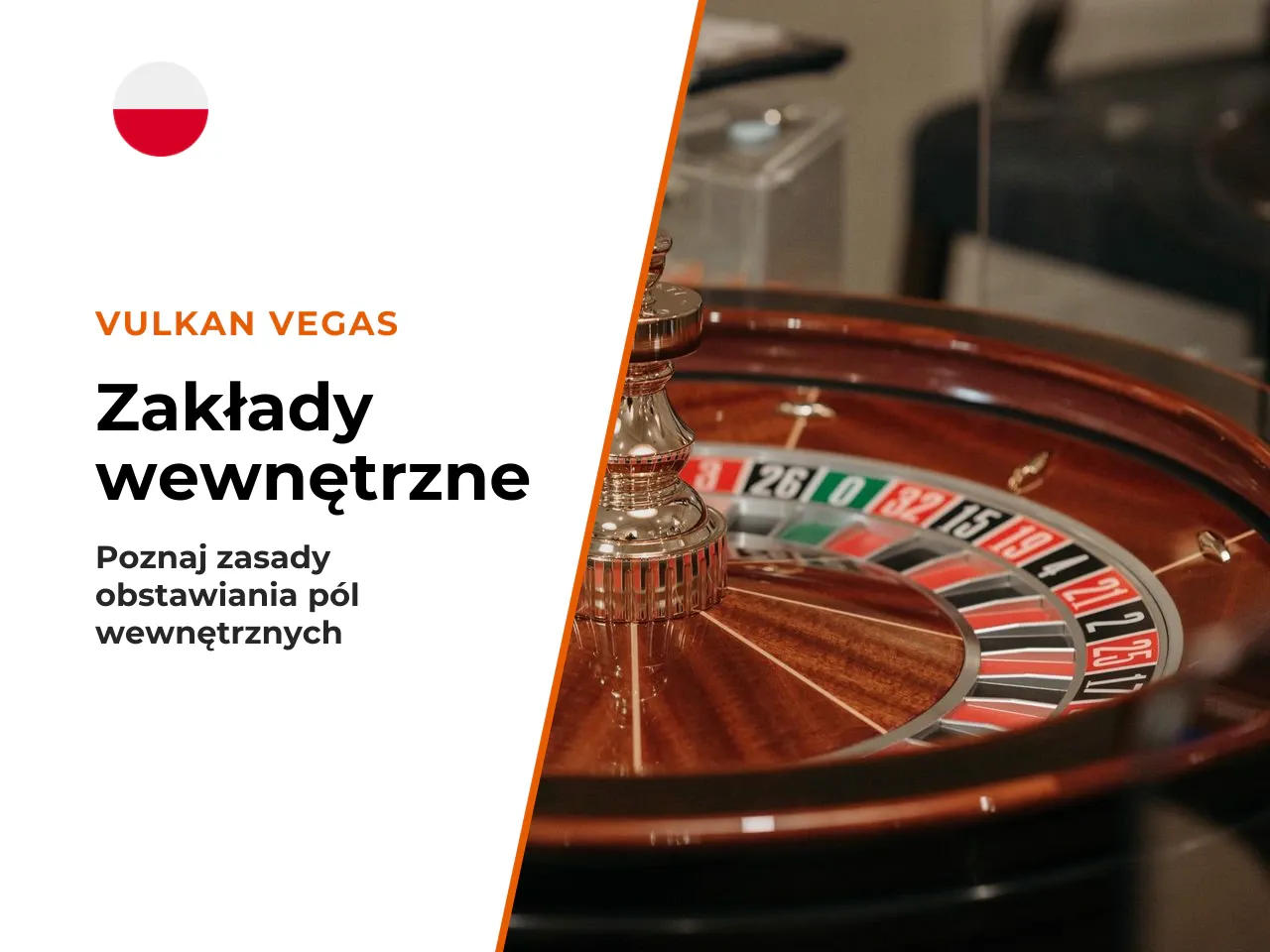 Pola wewnętrzne (inside) i zewnętrzne (outside) na stole. Siatka zakładów na roulette table dzieli się na dwie główne strefy: - **Pole wewnętrzne (inside)** — obejmuje siatkę z numerami 1–36 oraz zero